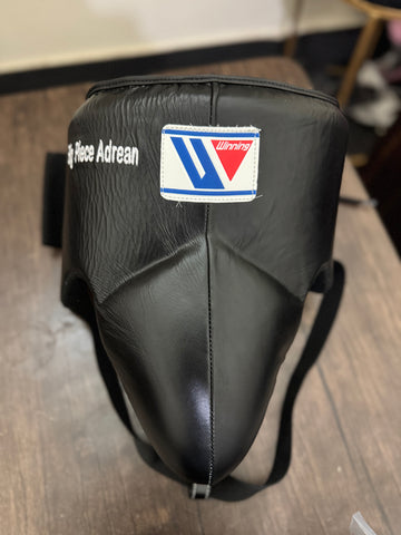 Custom Handmade Black GroinGuard | 100% Leather | Winning | Premium Quality | Personalise your name |