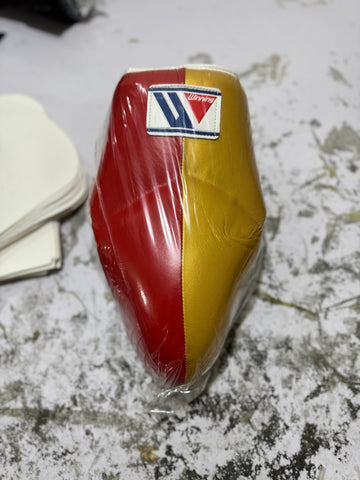 Custom Handmade Red & Gold GroinGuard | 100% Leather | Winning | Premium Quality | Personalise your name |