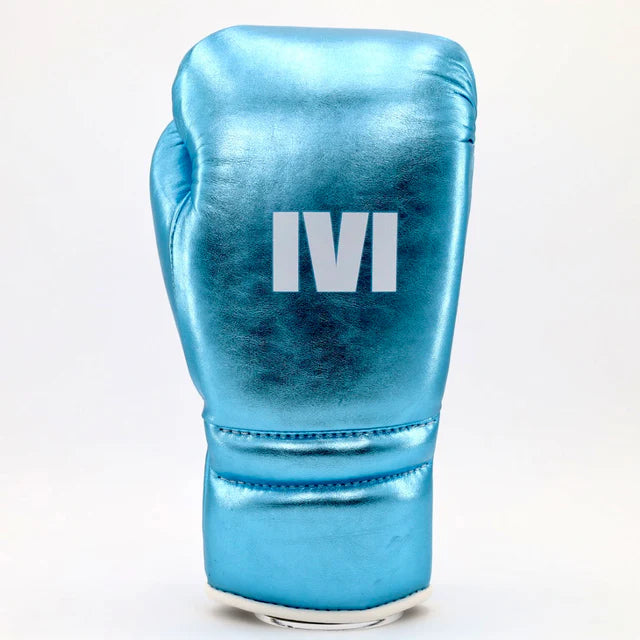 1v1 PTE Lace Up Training Gloves - Metallic Turquoise/ White