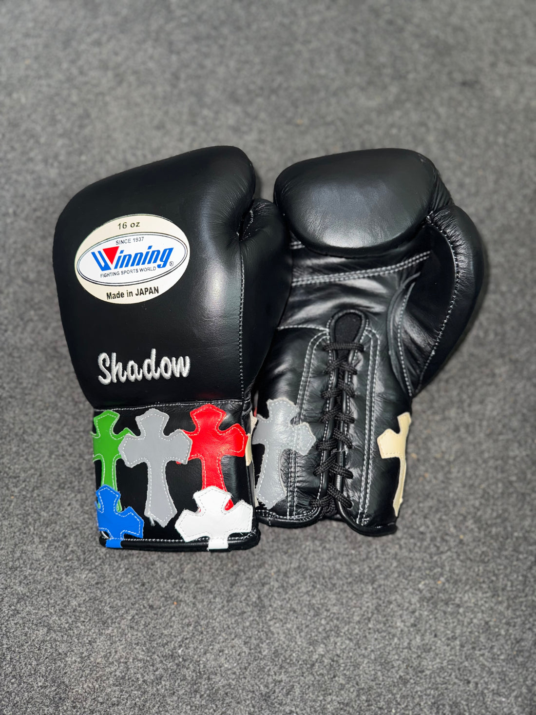 Black Handmade Chrome Heart Boxing Gloves | Limited Edition | Premium Quality | Cowhide Leather | Personalise your Logo or Name