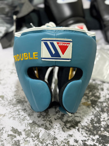 Baby Green & Gold Combo Headgear | 100% Leather | Winning | Adjustable | Available in Multiple Sizes