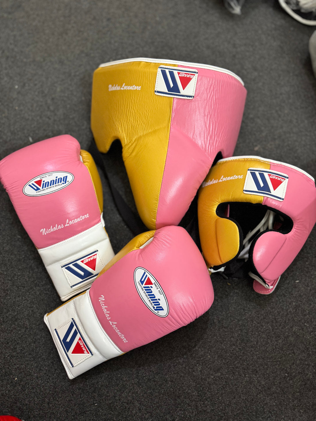 Pink & Gold Custom Handmade Boxing Sparring Kit | Winning | Premium Quality | Personalise Your Name | Flat 50% OFF