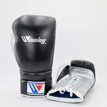 Winning Discontinued Lace Training Gloves - Black / Metallic Silver