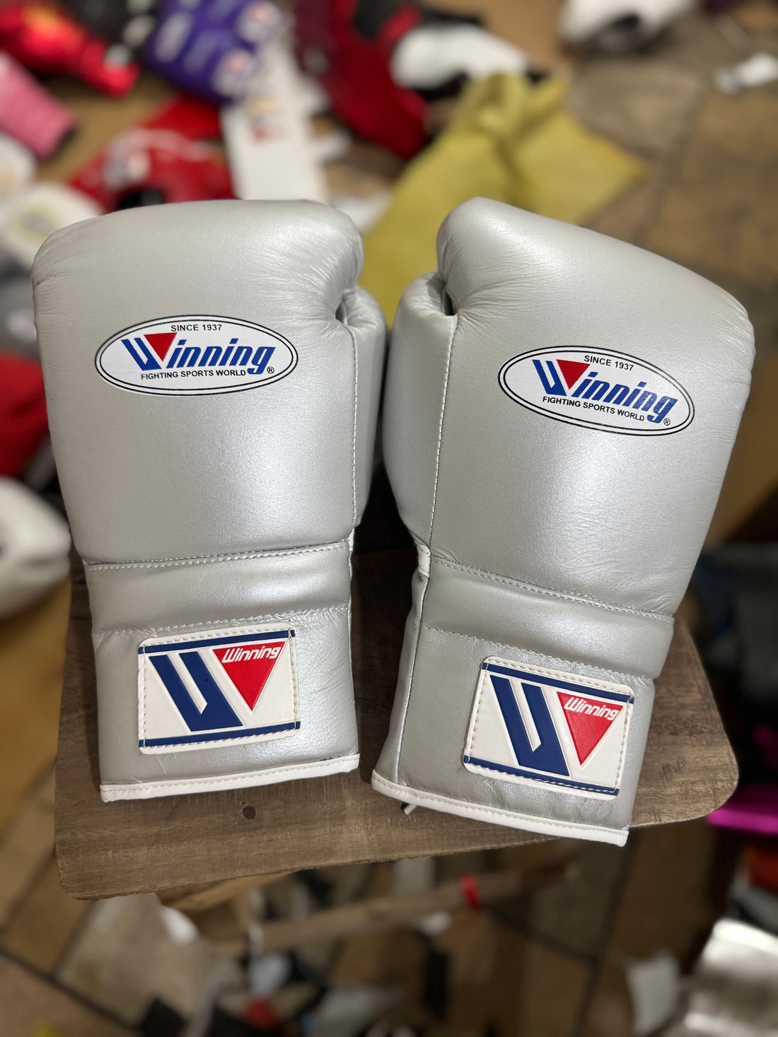 Custom Handmade Metallic Silver Pro Elite Boxing Gloves | Winnings | Personalise your name | 100% Pure Leather | Best Choice for Fighters