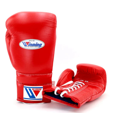 Winning Lace Up Training Gloves - Red