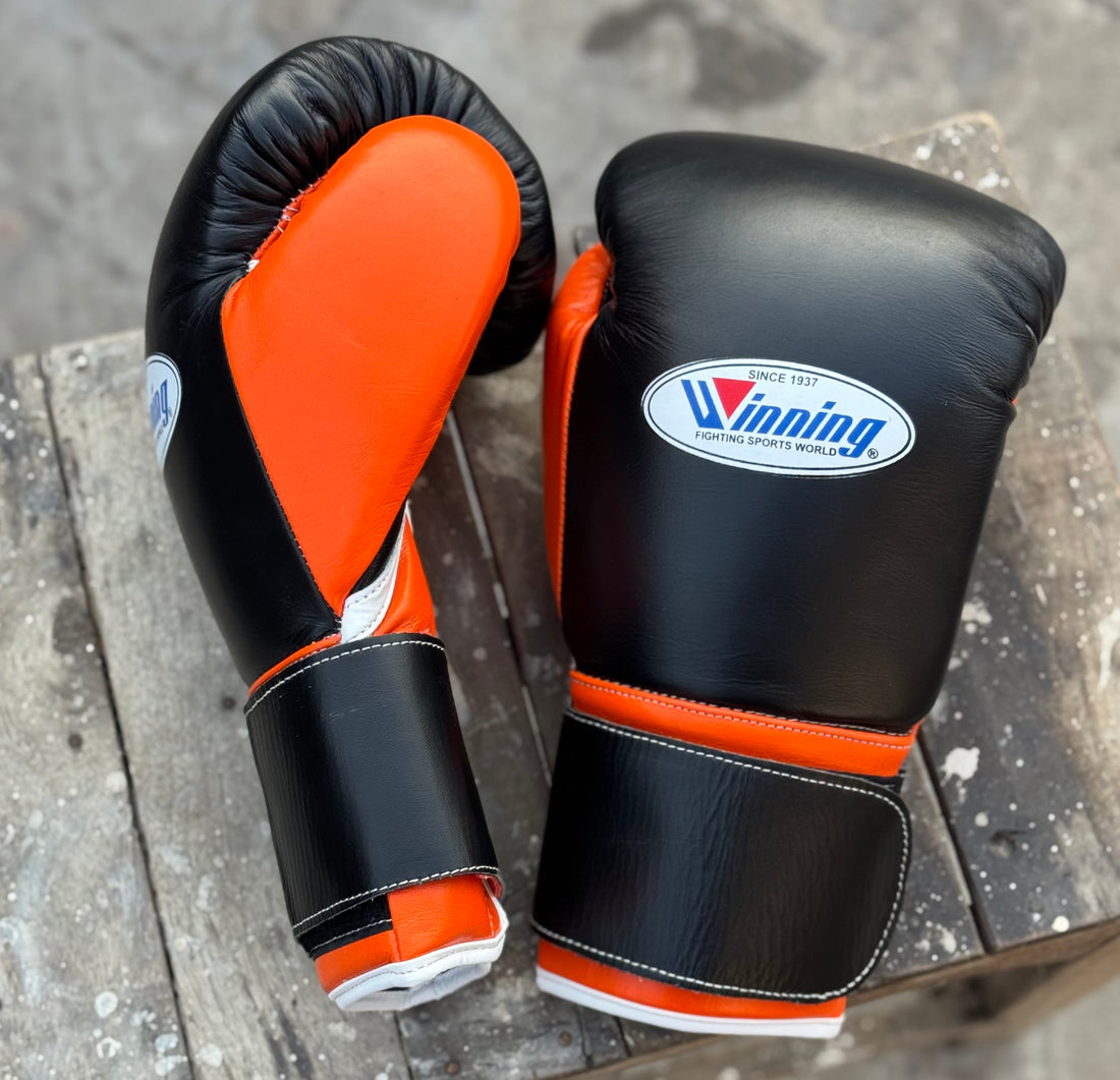 Custom Handmade Black & Orange Pro Elite Boxing Gloves | Winnings | Personalise your name | 100% Pure Leather | Best Choice for Fighters