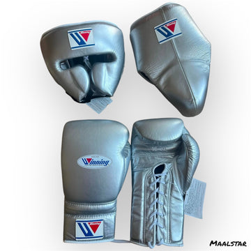 Silver Full Set | Handmade Boxing Sparring Kit | Winning | Premium Quality | Personalise Your Name | Flat 50% OFF