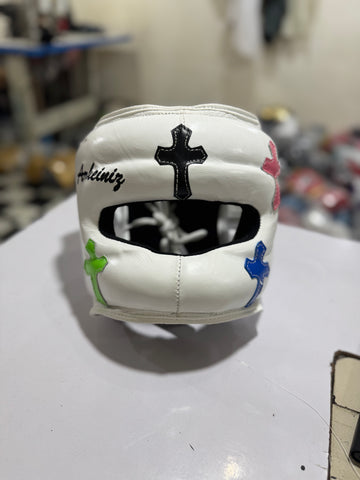 White Chrome Hearts Headgear Nose-bar Latest Version | 100% Leather | Adjustable | Available in Multiple Sizes