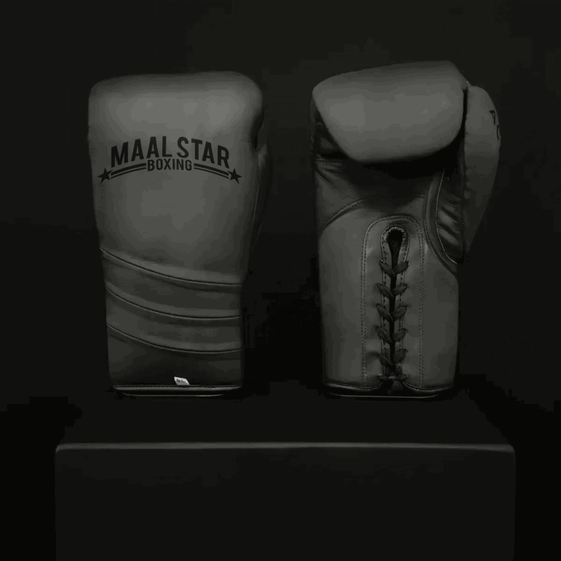 Black Pro Elite Boxing Gloves | 100% Pure Leather | Best Choice for Fighters - Maal Star Boxing