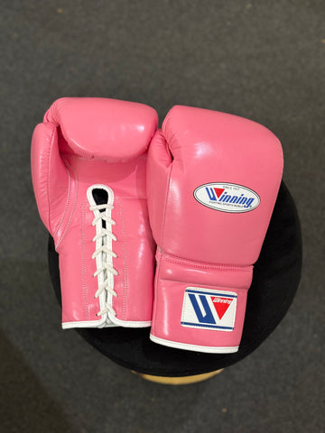 Custom Handmade Pink Pro Elite Boxing Gloves | Winnings | Personalise your name | 100% Pure Leather | Best Choice for Fighters