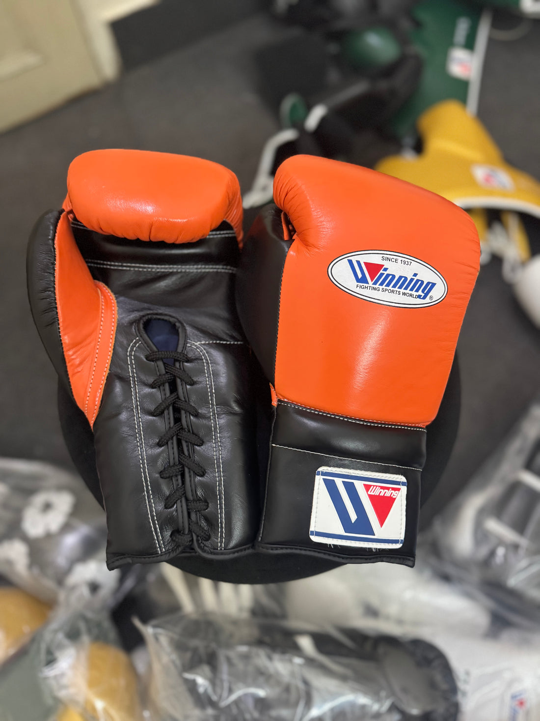 Custom Handmade Orange & Black Pro Elite Boxing Gloves | Winnings | Personalise your name | 100% Pure Leather | Best Choice for Fighters