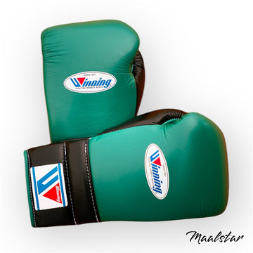 Green & Black Pro Elite Boxing Gloves | Winnings | Personalise your name | 100% Pure Leather | Best Choice for Fighters | Flat 50 OFF