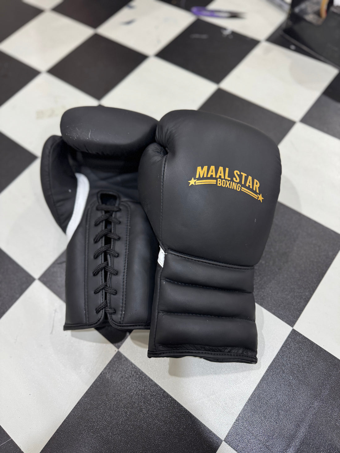 Matt Black and Gold Pro Elite Boxing Gloves | 100% Pure Leather | Best Choice for Fighters