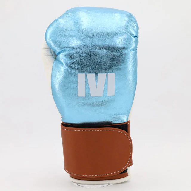 1v1 Peacemaker Velcro Training Gloves - Metallic Turquoise/ Tobacco / White