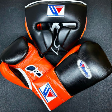 Black , orange & white trim Custom Handmade Boxing Sparring Kit | Winning | Premium Quality | Personalise Your Name | Flat 50% OFF