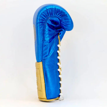 No Boxing No Life Training Gloves - Metallic Blue / Metallic Gold