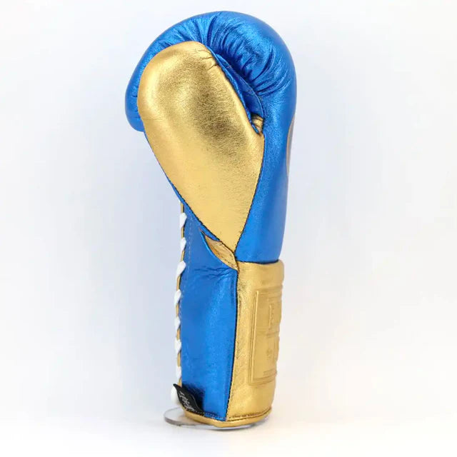 No Boxing No Life Training Gloves - Metallic Blue / Metallic Gold
