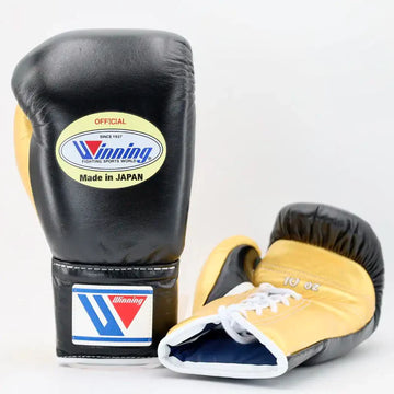 Winning Pro Fight Gloves - Black/Metallic Gold
