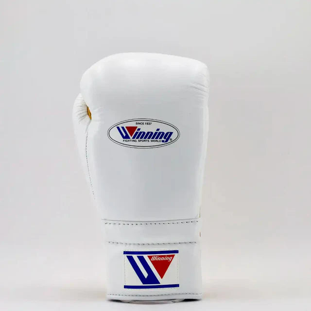Winning Lace Up Training Gloves - White / Metallic Gold