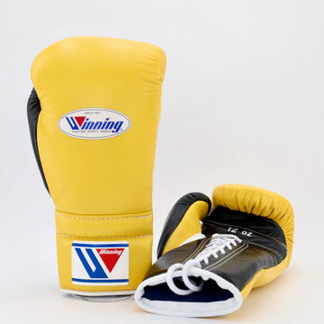 Winning Lace Up Training Gloves - yellow / black