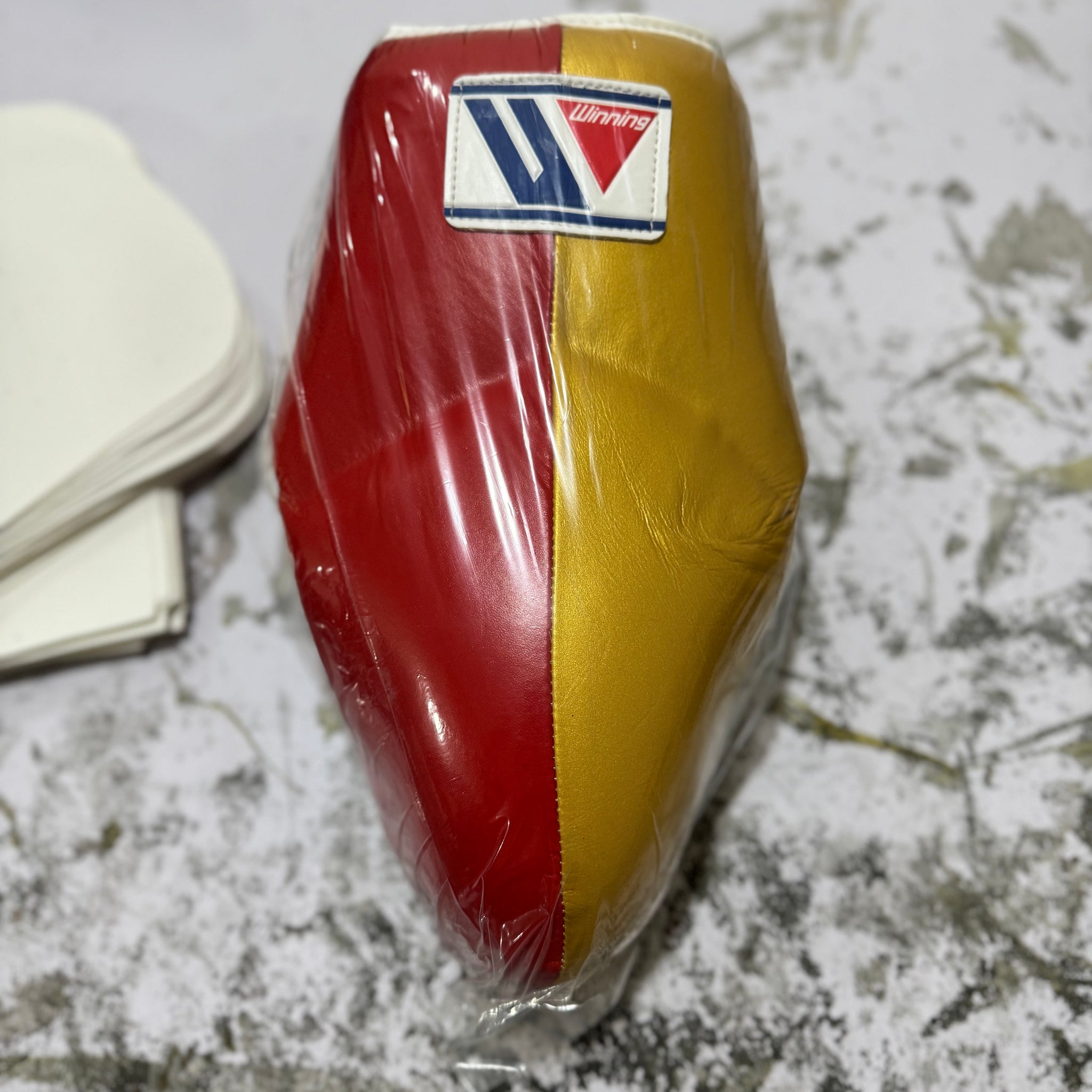 Custom Handmade Red & Gold GroinGuard | 100% Leather | Winning | Premium Quality | Personalise your name |
