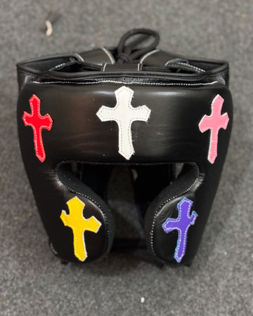 Black Chrome Hearts Headgear | 100% Leather | Adjustable | Available in Multiple Sizes