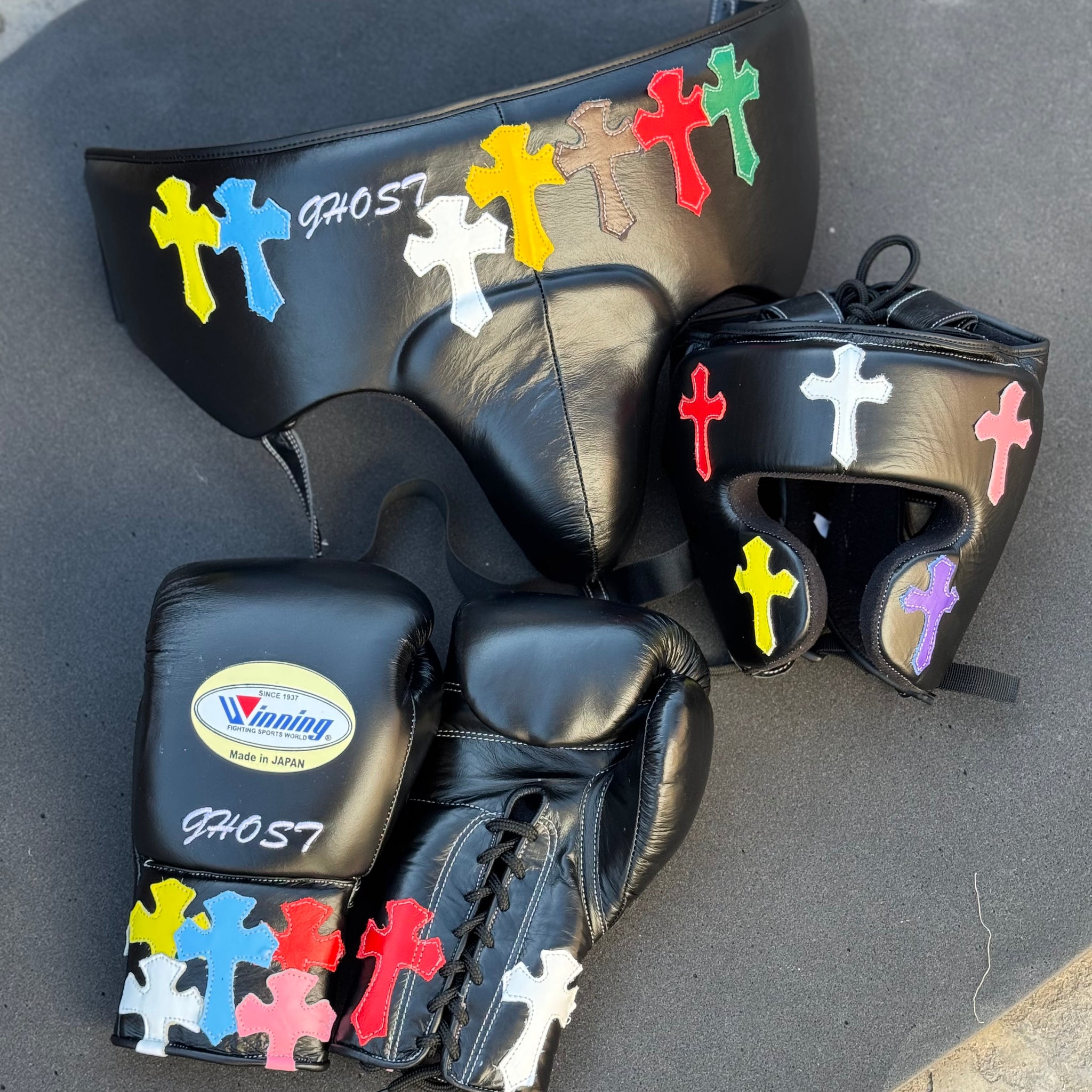 Full Black Sparring Kit with Chrome Hearts | Handmade Boxing Sparring Kit | Winning | Premium Quality | Personalise Your Name | Flat 50% OFF