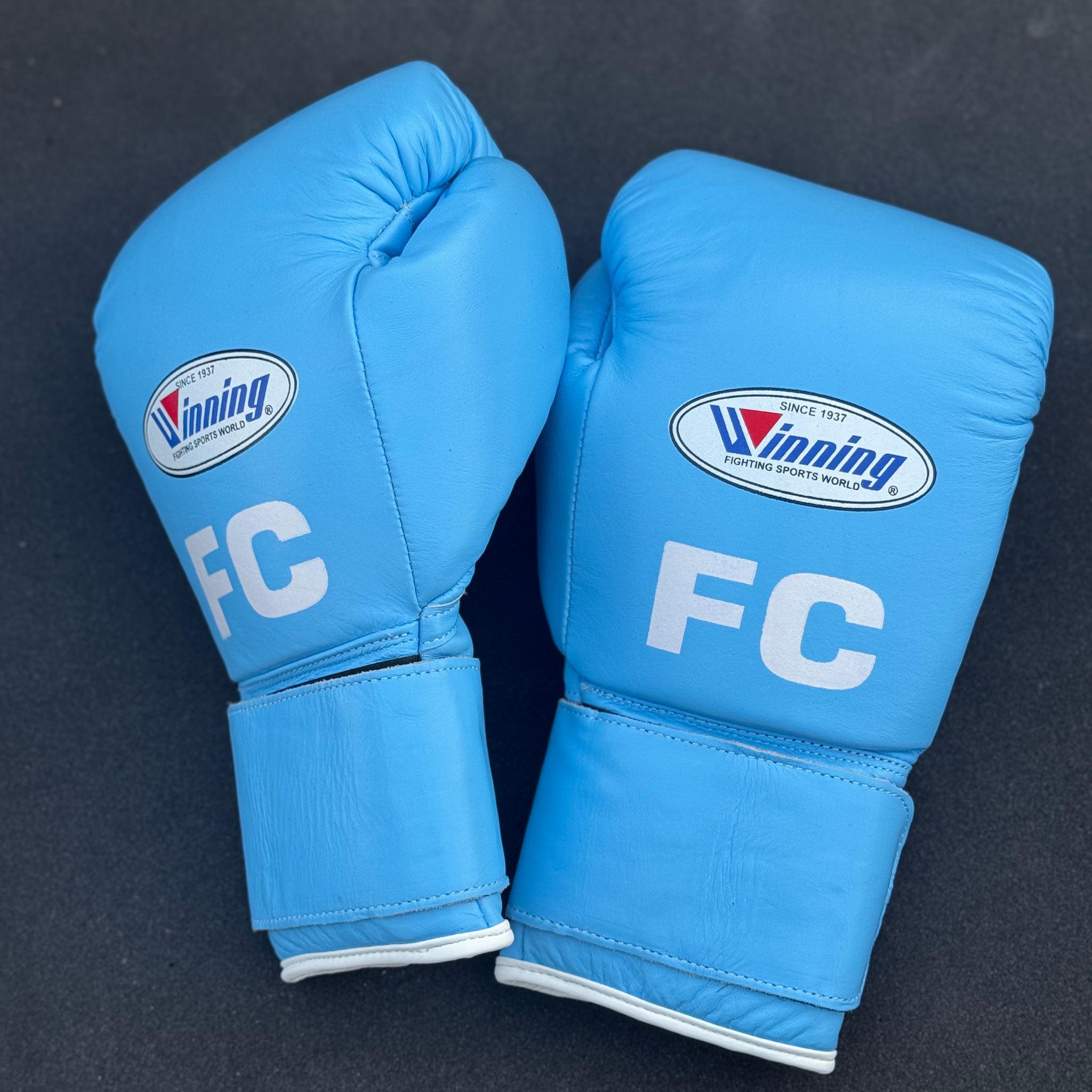 Custom Handmade Sky Blue Pro Elite Boxing Gloves Velcro Model| Winnings | Personalise your name | 100% Pure Leather | Best Choice for Fighters