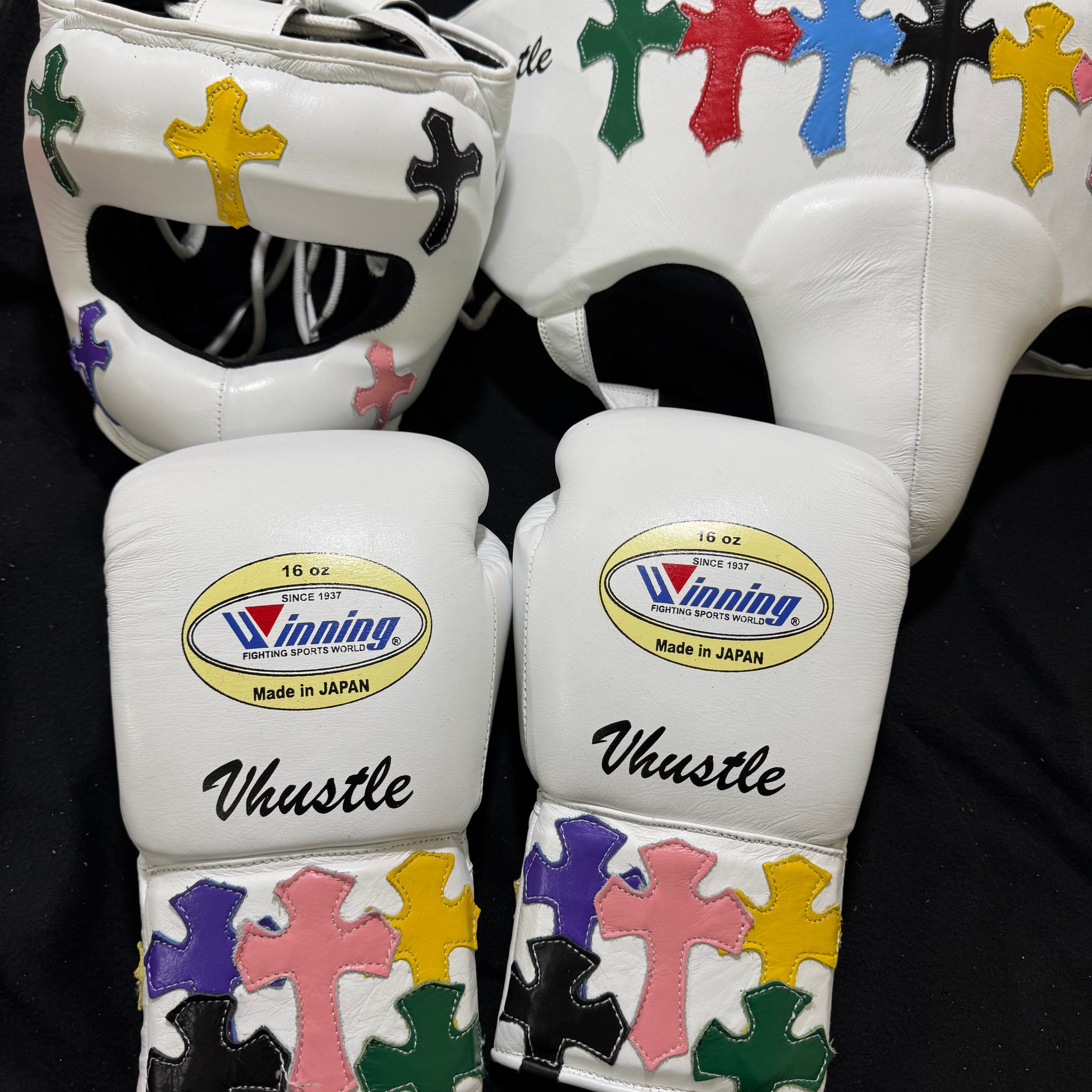 Chrome Hearts Special Edition White Sparring Kit | Custom Handmade | Winnings | Premium Quality | Personalise Your Name | Flat 50% OFF