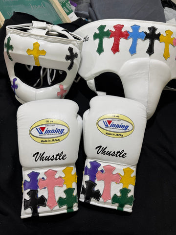 Chrome Hearts Special Edition White Sparring Kit | Custom Handmade | Winnings | Premium Quality | Personalise Your Name | Flat 50% OFF