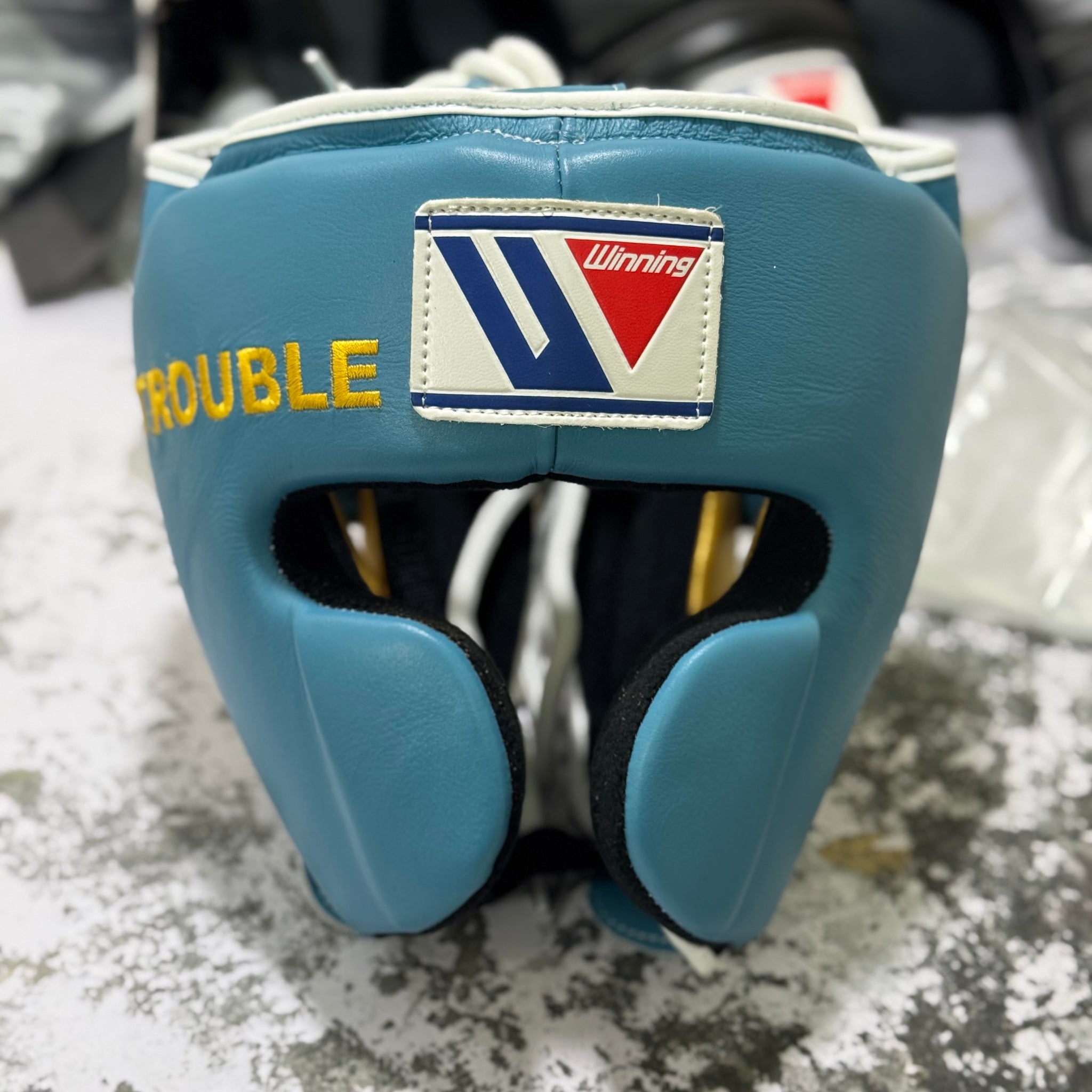 Baby Green & Gold Combo Headgear | 100% Leather | Winning | Adjustable | Available in Multiple Sizes