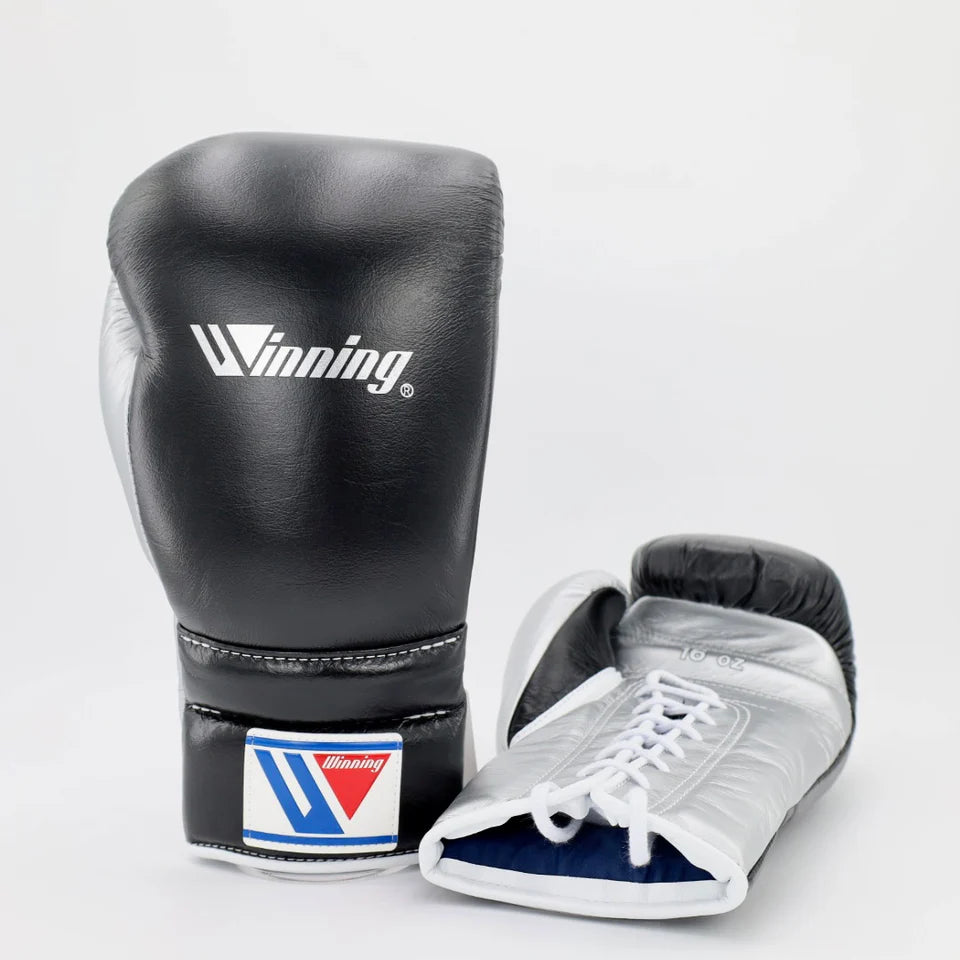 Winning Discontinued Lace Training Gloves - Black / Metallic Silver