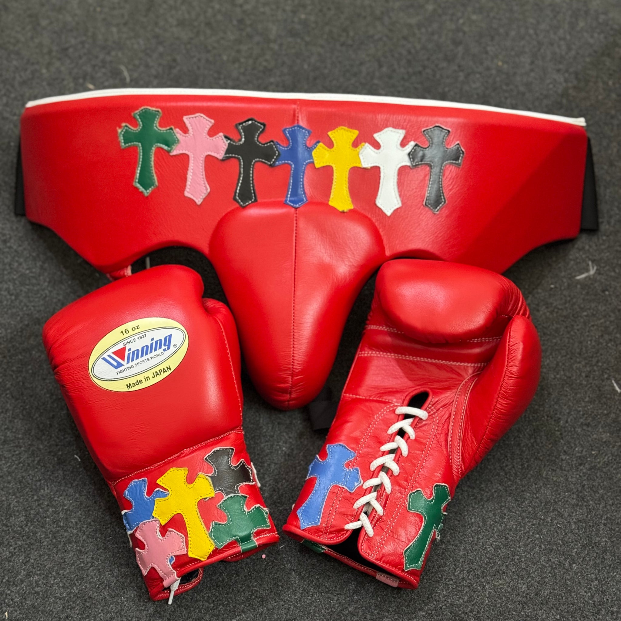 Chrome Hearts Special Edition Red Sparring Kit | Custom Handmade | Winnings | Premium Quality | Personalise Your Name | Flat 50% OFF