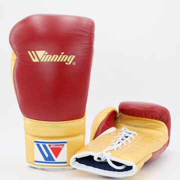 Winning Discontinued Lace Training Gloves - rust / gold
