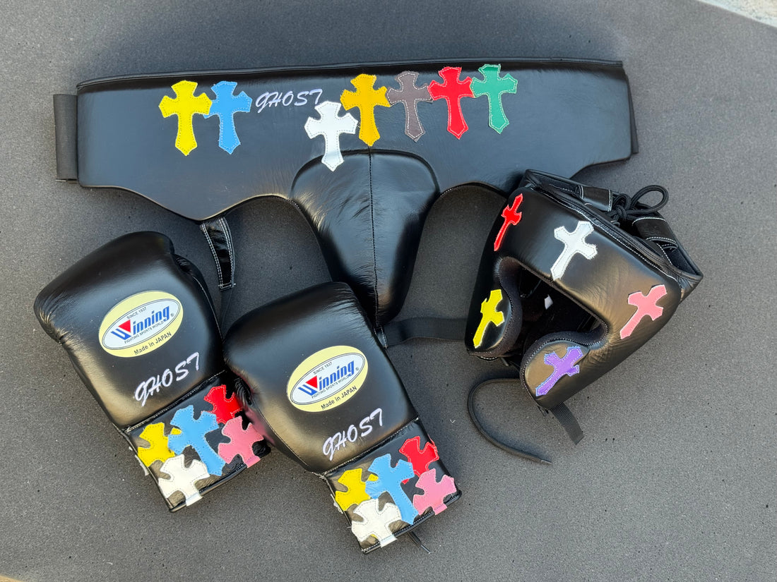 Full Black Sparring Kit with Chrome Hearts | Handmade Boxing Sparring Kit | Winning | Premium Quality | Personalise Your Name | Flat 50% OFF