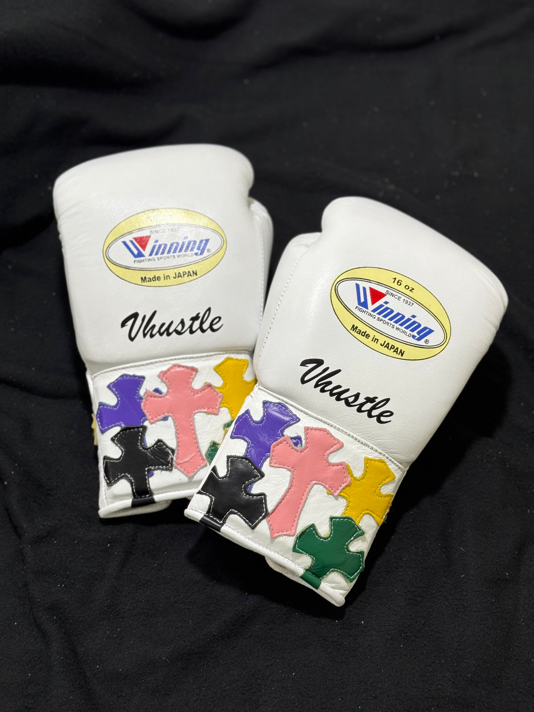 White Handmade Chrome Heart Boxing Gloves | Limited Edition | Premium Quality | Cowhide Leather | Personalise your Logo or Name