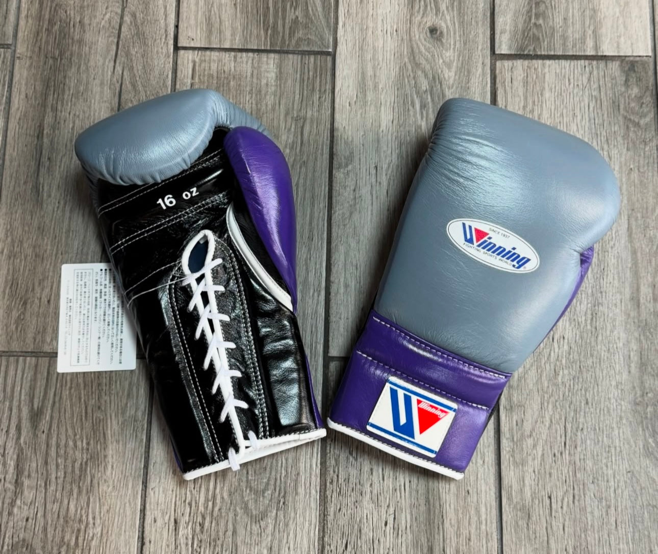 Grey, Black Purple Pro Elite Boxing Gloves | Winnings | Personalise your name | 100% Pure Leather | Best Choice for Fighters | Flat 50 OFF