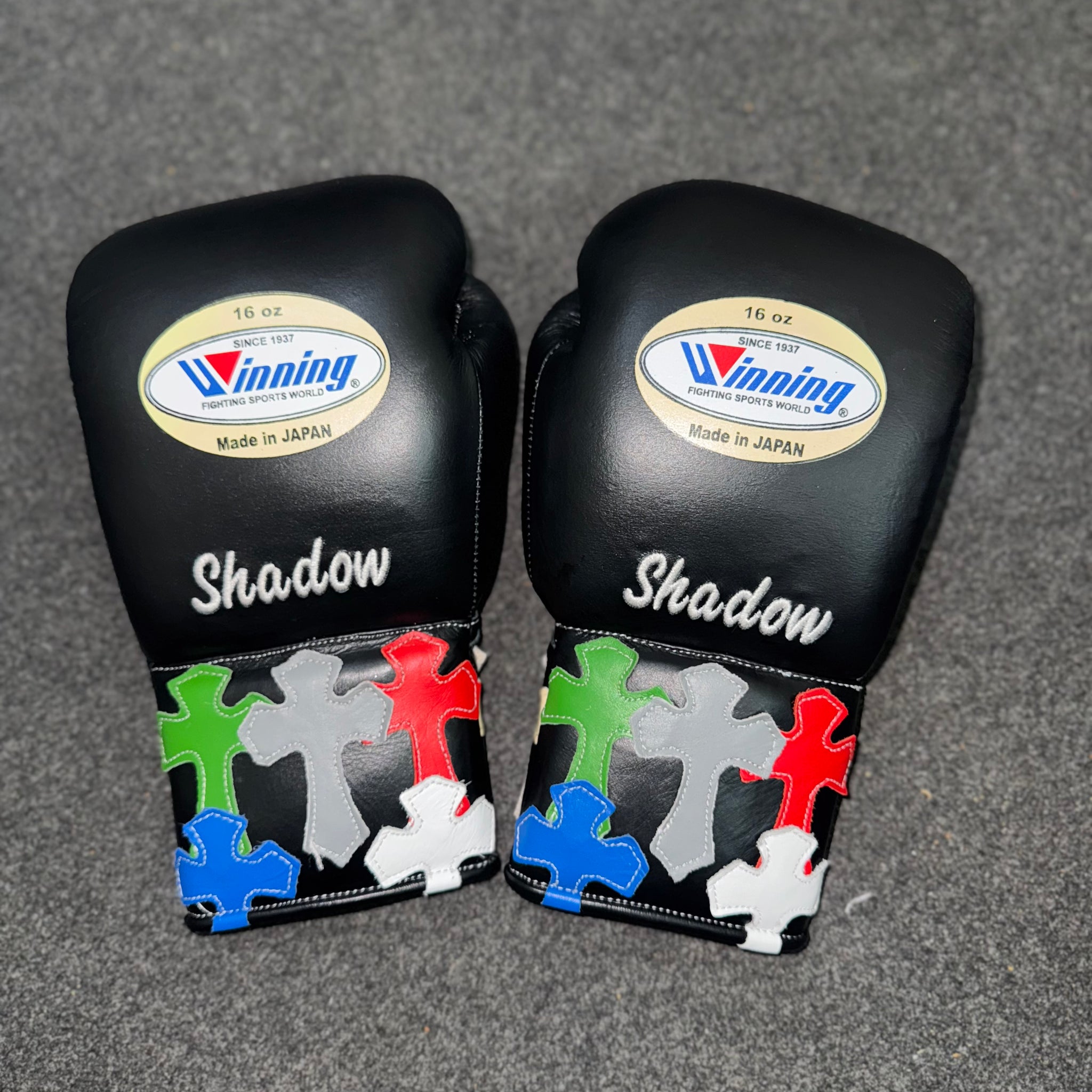 Black Handmade Chrome Heart Boxing Gloves | Limited Edition | Premium Quality | Cowhide Leather | Personalise your Logo or Name