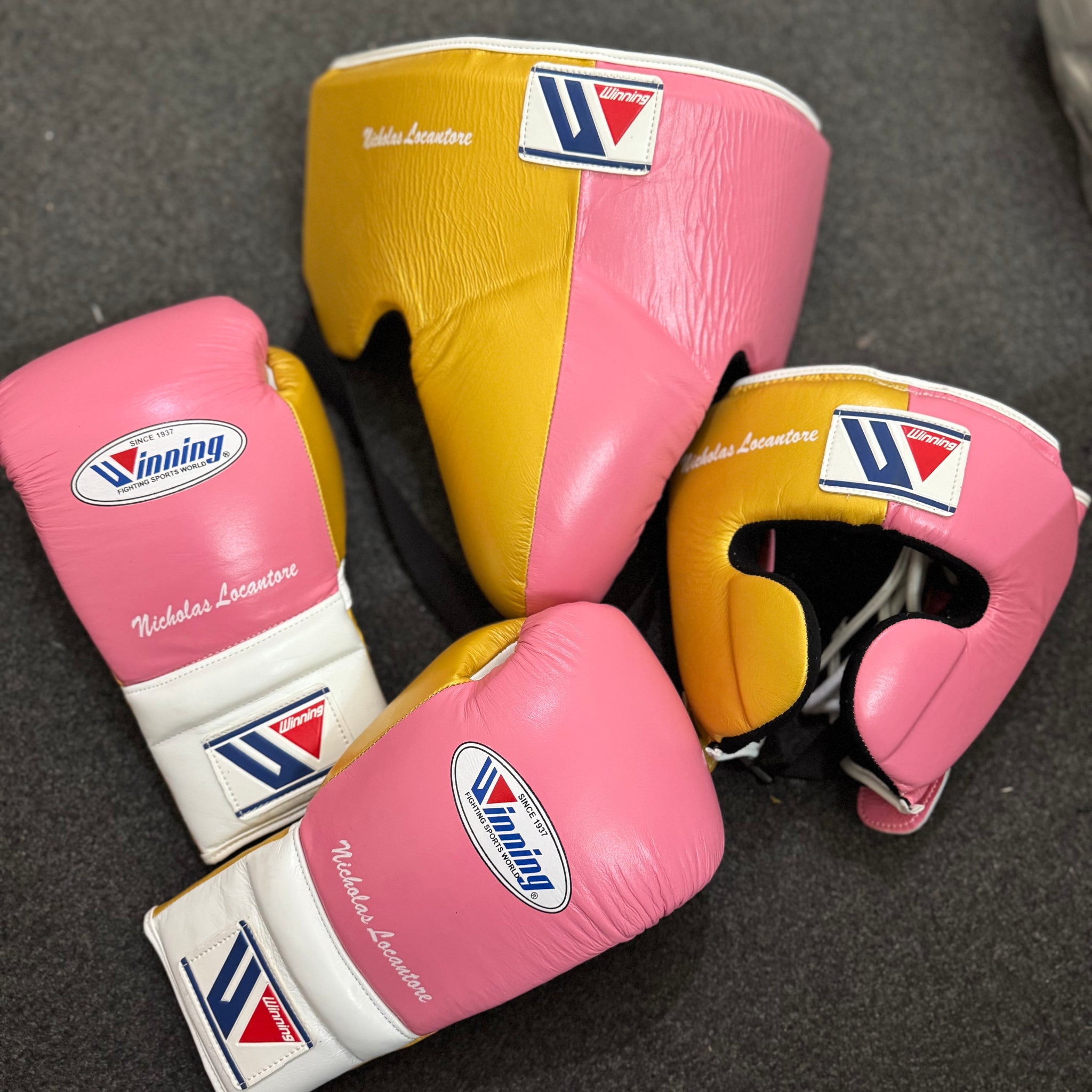 Pink & Gold Custom Handmade Boxing Sparring Kit | Winning | Premium Quality | Personalise Your Name | Flat 50% OFF