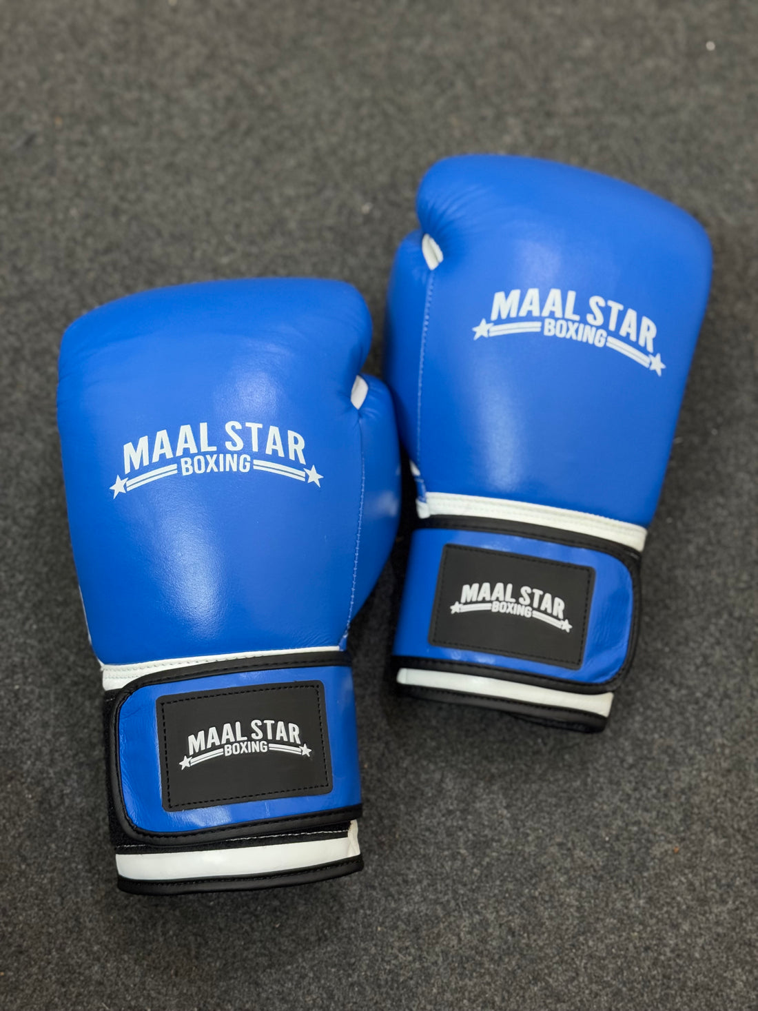 Blue & White Pro Elite Boxing Gloves | Personalise your name | 100% Pure Leather | Best Choice for Fighters