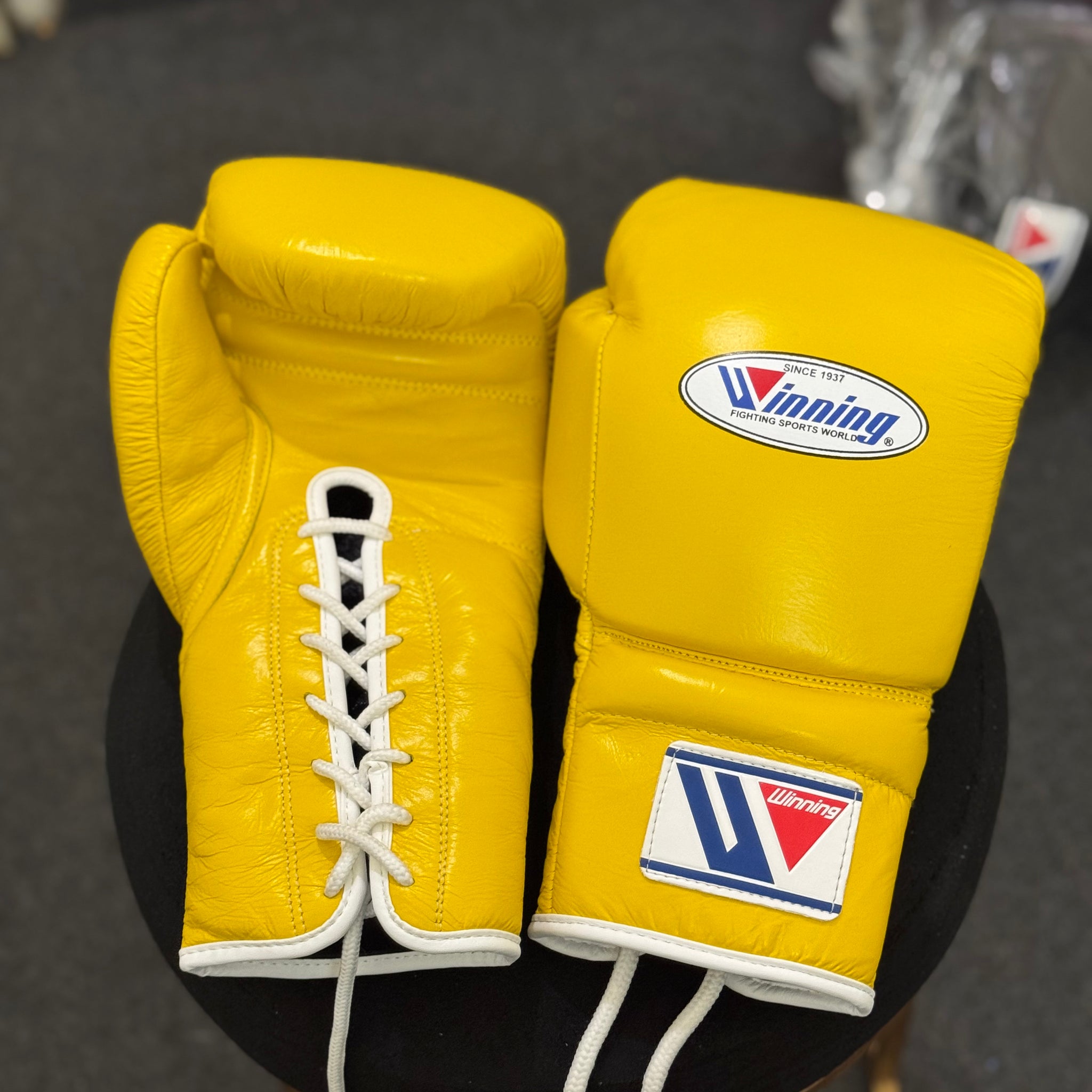 Custom Handmade Yellow Pro Elite Boxing Gloves | Winnings | Personalise your name | 100% Pure Leather | Best Choice for Fighters