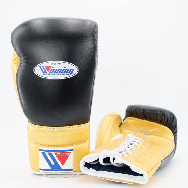 Winning Lace Up Training Gloves - black / gold