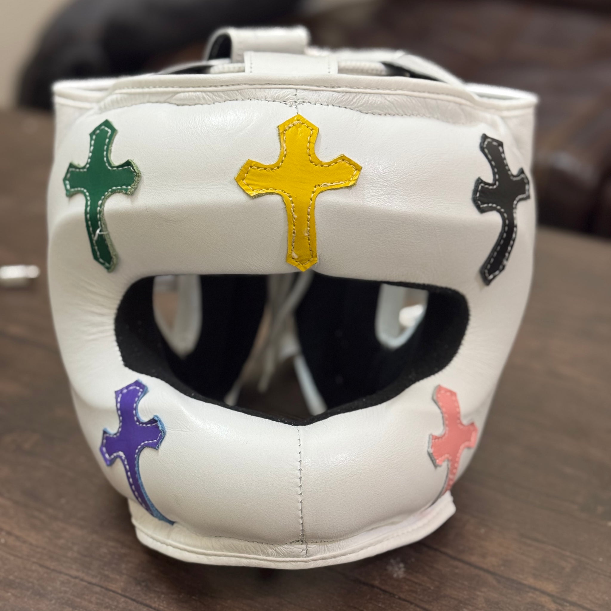 Pure White Chrome Hearts Headgear | 100% Leather | Adjustable | Available in Multiple Sizes