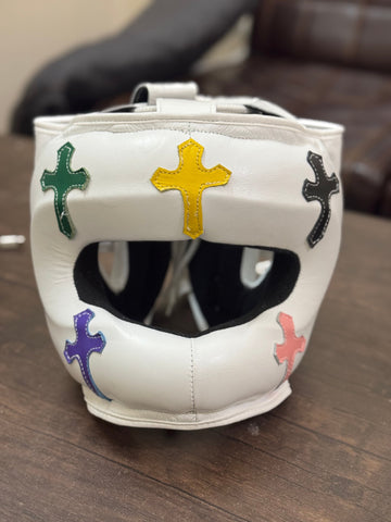 Pure White Chrome Hearts Headgear | 100% Leather | Adjustable | Available in Multiple Sizes