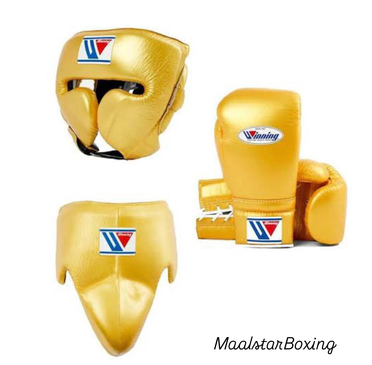 Metallic Gold Custom Handmade Boxing Sparring Kit | Winning | Premium Quality | Personalise Your Name | Flat 50% OFF