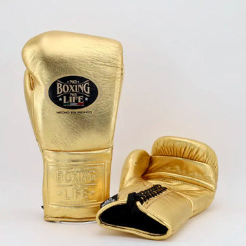 NO BOXING NO LIFE TRAINING GLOVES - METALLIC GOLD | 100% Pure Leather | Best Choice for Fighters