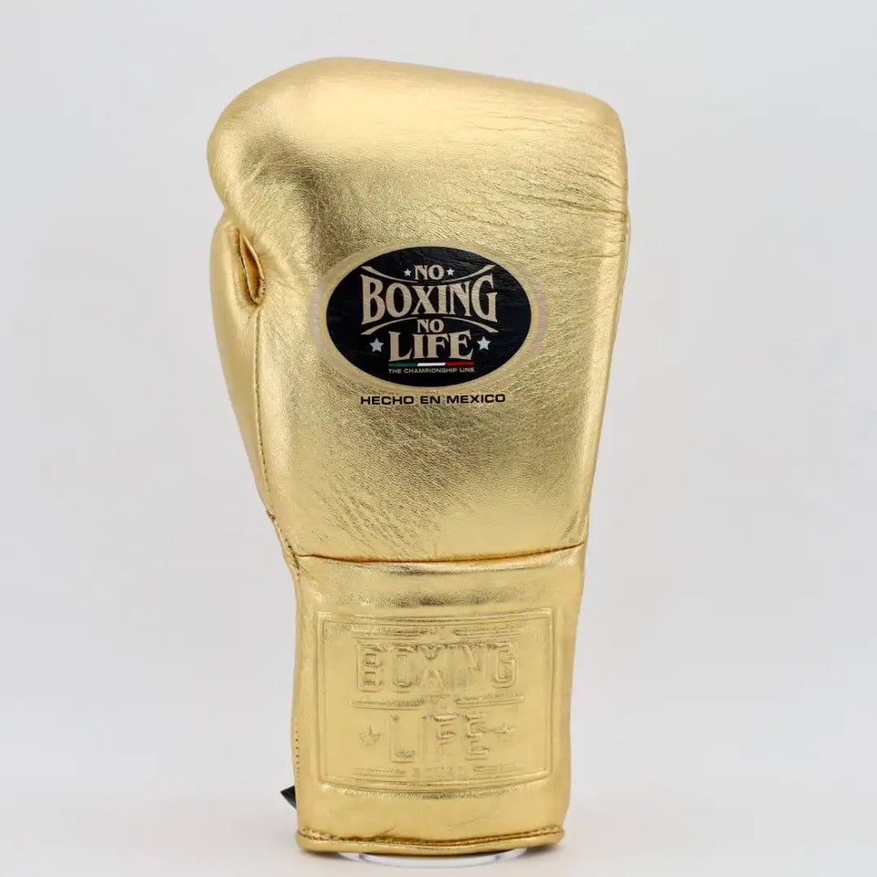 NO BOXING NO LIFE TRAINING GLOVES - METALLIC GOLD | 100% Pure Leather | Best Choice for Fighters