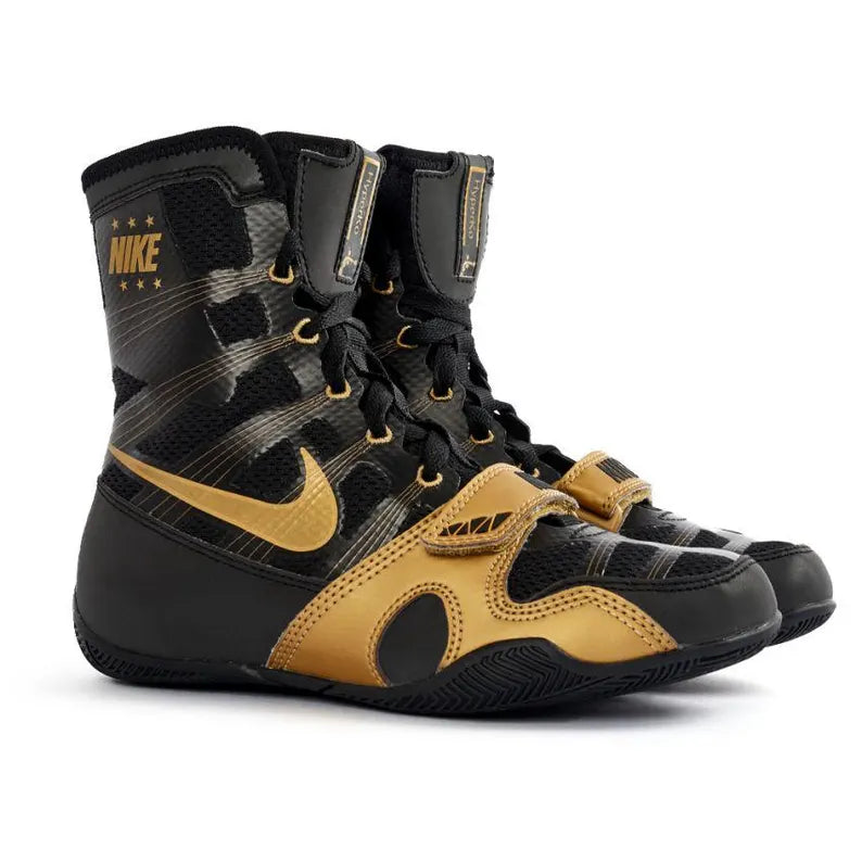 Custom Handmade Nike HyperKO Limited Edition Boxing Shoes Black & Gold