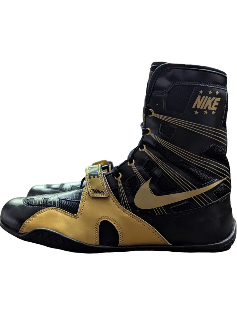 Custom Handmade Nike HyperKO Limited Edition Boxing Shoes Black & Gold