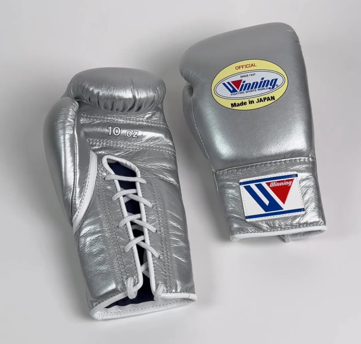 Custom Handmade Metallic Silver Pro Elite Boxing Gloves | Winnings | Personalise your name | 100% Pure Leather | Best Choice for Fighters